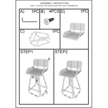 Stołek DUBLIN 45 45 102 cm